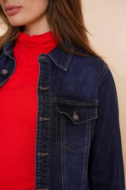Denim | Jasjes & Blazers*Geisha Fashion Geisha Dames Spijkerjasje Met Lurex 45503-10 dark blue denim