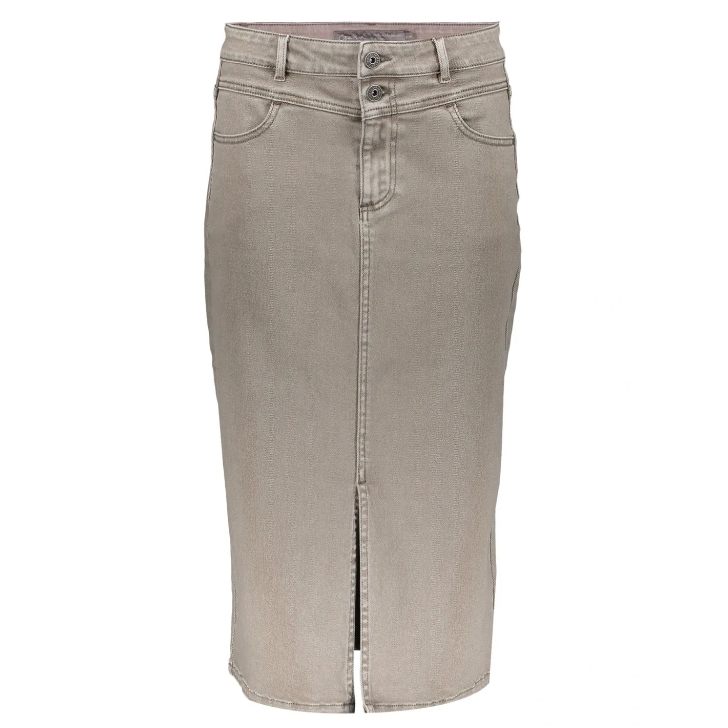 Rokken*Geisha Fashion Geisha Dames Spijkerrok Met Split 46505-10 mud