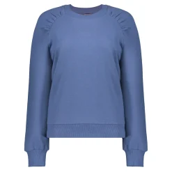 Truien & Vesten*Geisha Fashion Geisha Dames Sweatshirt Met Plooien 42600-41 blue