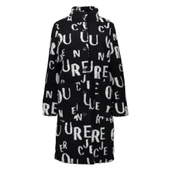 Jasjes & Blazers*Geisha Fashion Geisha Dames Teddy Jas Met Letterprint 48590-16 zwart