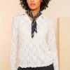 Tops & T-shirts*Geisha Fashion Geisha Dames Top Met Ajourdetails 44610-26 off-white