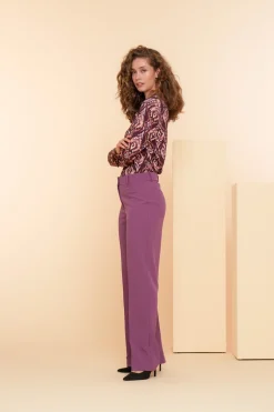 Tops & T-shirts*Geisha Fashion Geisha Dames Top Met Ikat Print 42542-60 mauve