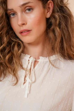Tops & T-shirts*Geisha Fashion Geisha Dames Top Met Lurex 43635-26 off-white