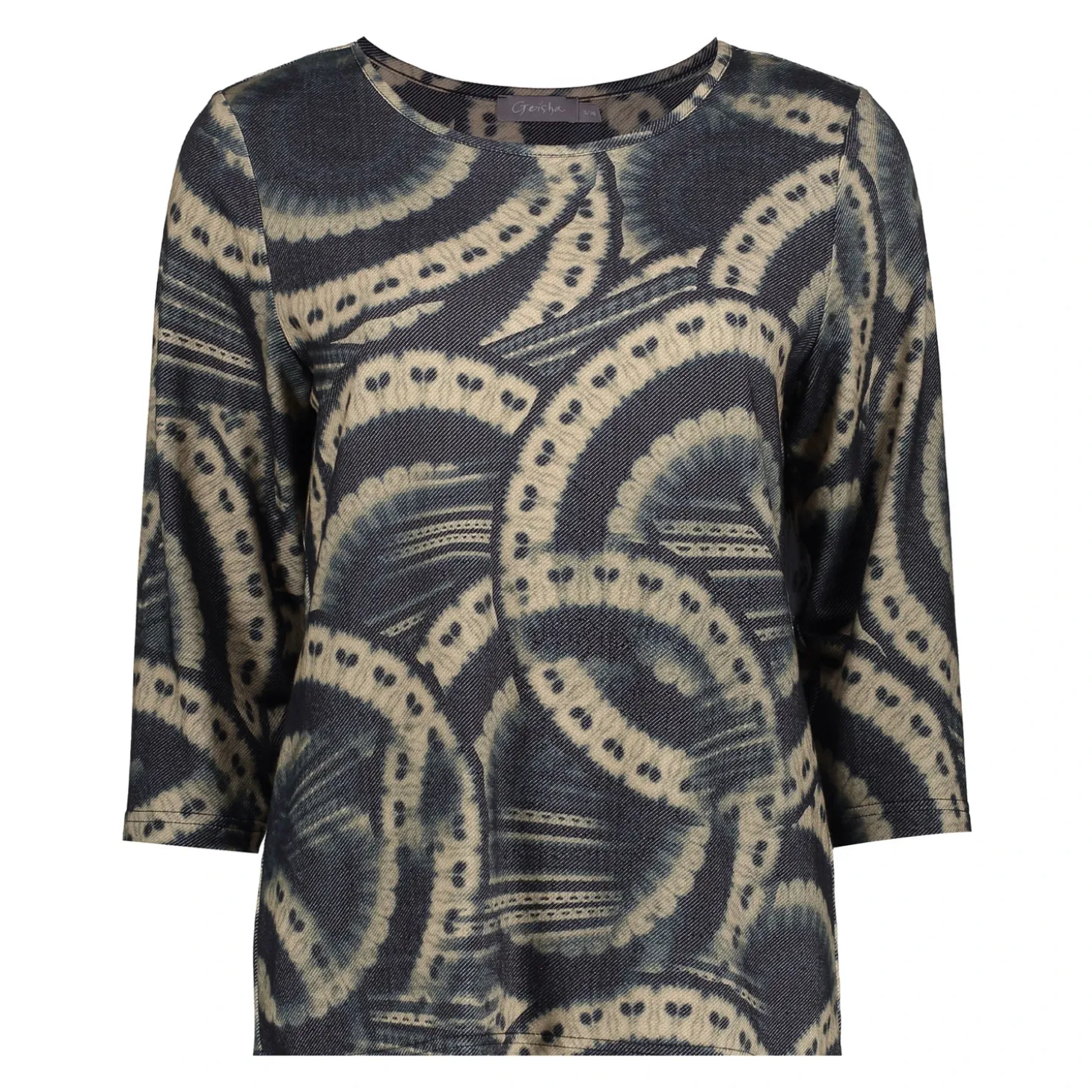 Tops & T-shirts*Geisha Fashion Geisha Dames Top Met Mandela Print 42654-20 navy