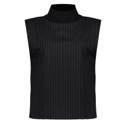 Tops & T-shirts*Geisha Fashion Geisha Dames Top Met Pinstripe 43675-20 zwart