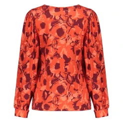 Tops & T-shirts*Geisha Fashion Geisha Dames Top Met Print 42545-60 dark red
