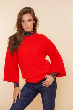 Truien & Vesten*Geisha Fashion Geisha Dames Trui Met Ronde Halslijn 44561-14 rood