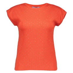 Tops & T-shirts*Geisha Fashion Geisha Dames T-shirt Met Studs 42607-41 rood