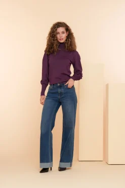 Broeken | Denim*Geisha Fashion Geisha Dames Vintage Flare Jeans 41517-10 blue denim stonewash