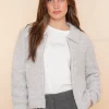 Jasjes & Blazers | Truien & Vesten*Geisha Fashion Geisha Dames Wollen Binnenjasje 44538-29 light grey
