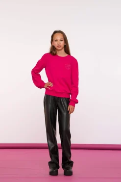 Truien & Vesten*Geisha Fashion Geisha Girls Basic Sweater Met Tekst 42609K-41 cerise