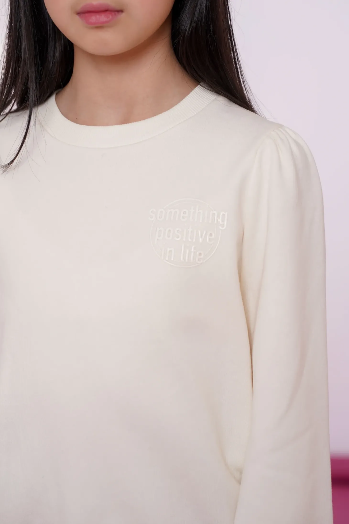 Truien & Vesten*Geisha Fashion Geisha Girls Basic Sweater Met Tekst 42609K-41 off-white