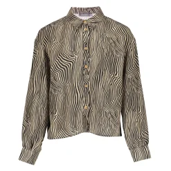 Blouses | Tops & T-shirts*Geisha Fashion Geisha Girls Blousje Met Zebraprint En Lurex 43692K-20 off-white