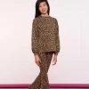 Broeken*Geisha Fashion Geisha Girls Broek Met Panterprint En Lurex 41675K-20 camel