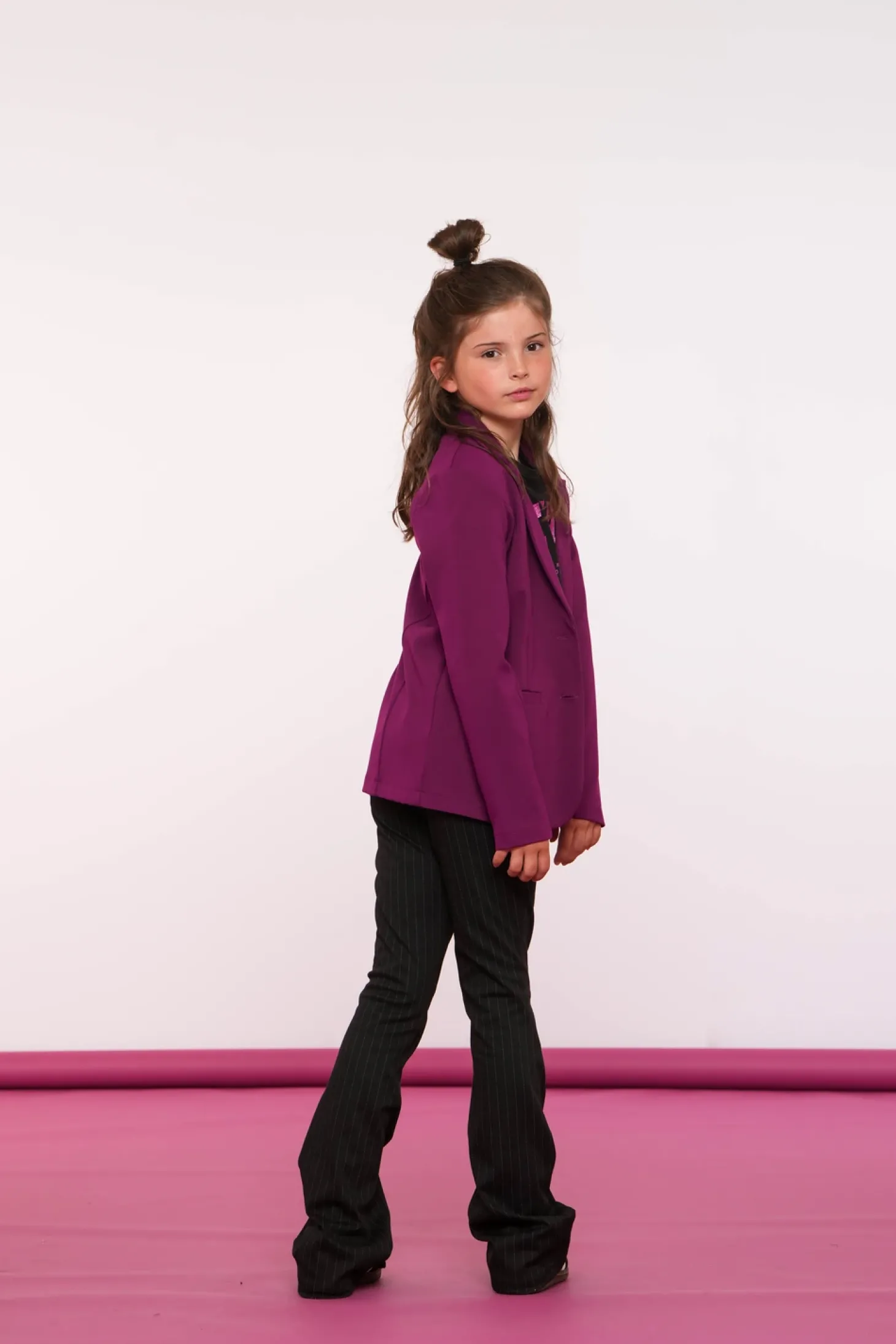 Broeken*Geisha Fashion Geisha Girls Broek Met Pinstripe 41669K-20 zwart
