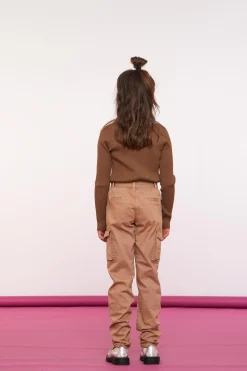 Broeken*Geisha Fashion Geisha Girls Cargo Broek Met Ceintuur 41518K-10 sand
