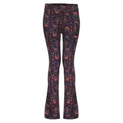Broeken*Geisha Fashion Geisha Girls Flare Broek Met Bloemenprint 41579K-60 navy