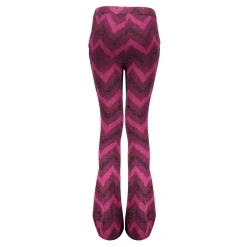 Broeken*Geisha Fashion Geisha Girls Flare Broek Met Zigzag Print 41668K-20 fuchsia