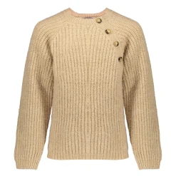Truien & Vesten*Geisha Fashion Geisha Girls Gebreide Trui Met Knoopjes 44590K-43 sand
