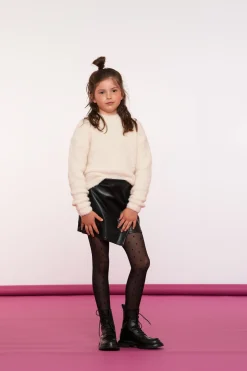 Rokken*Geisha Fashion Geisha Girls Leren Pu Skort Met Overslag 46542K-19 zwart