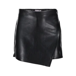 Rokken*Geisha Fashion Geisha Girls Leren Pu Skort Met Overslag 46542K-19 zwart