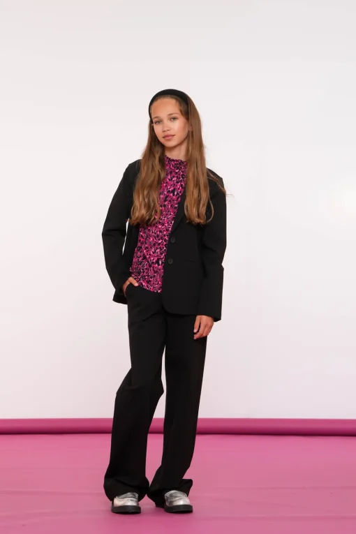 Broeken*Geisha Fashion Geisha Girls Pantalon Straight Fit 41578K-60 zwart