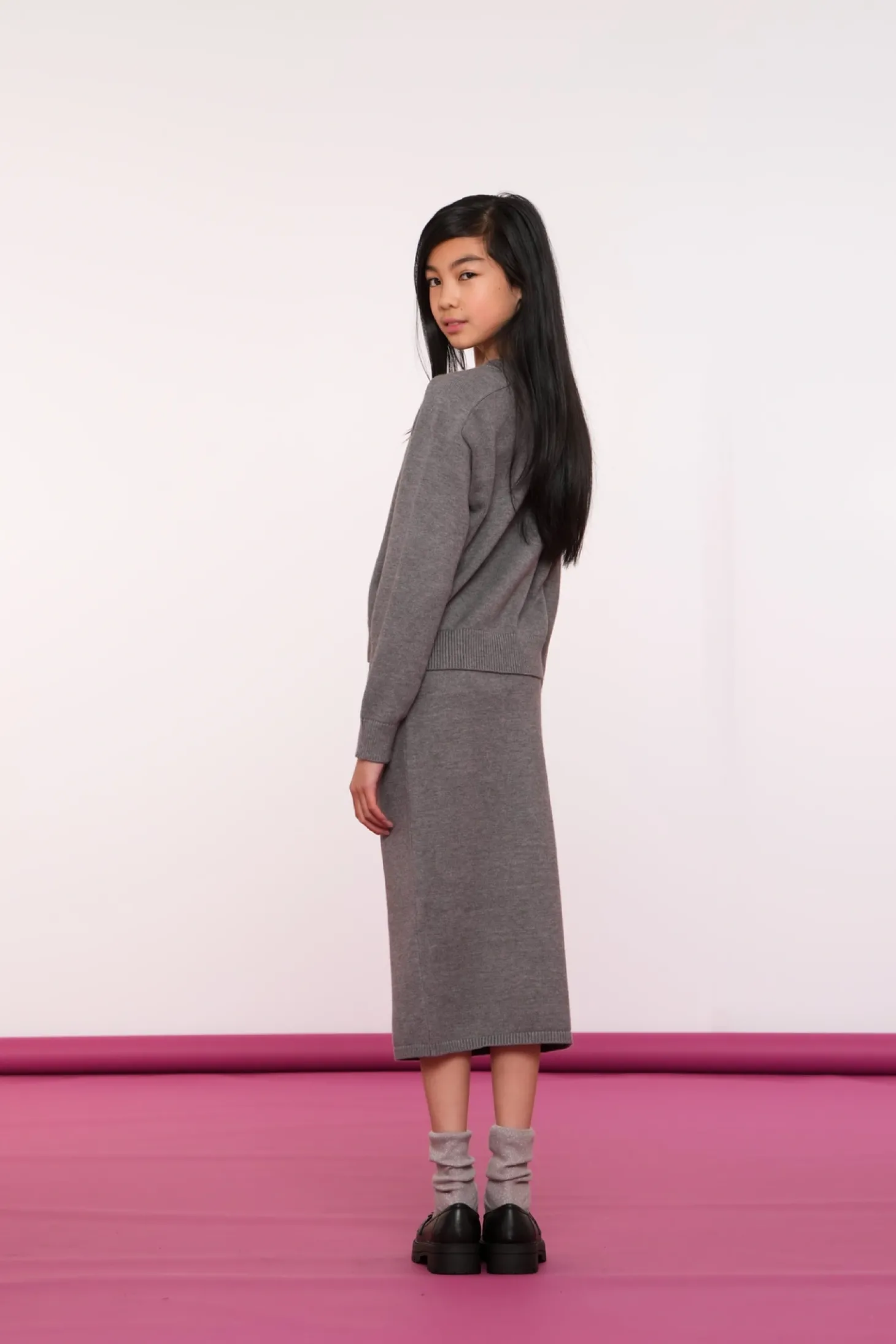 Truien & Vesten*Geisha Fashion Geisha Girls Ribgebreide Trui 44501K-10 grey melange