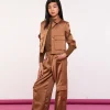 Broeken*Geisha Fashion Geisha Girls Satin Pantalon Met Cargo Zakken 41593K-21 bronze