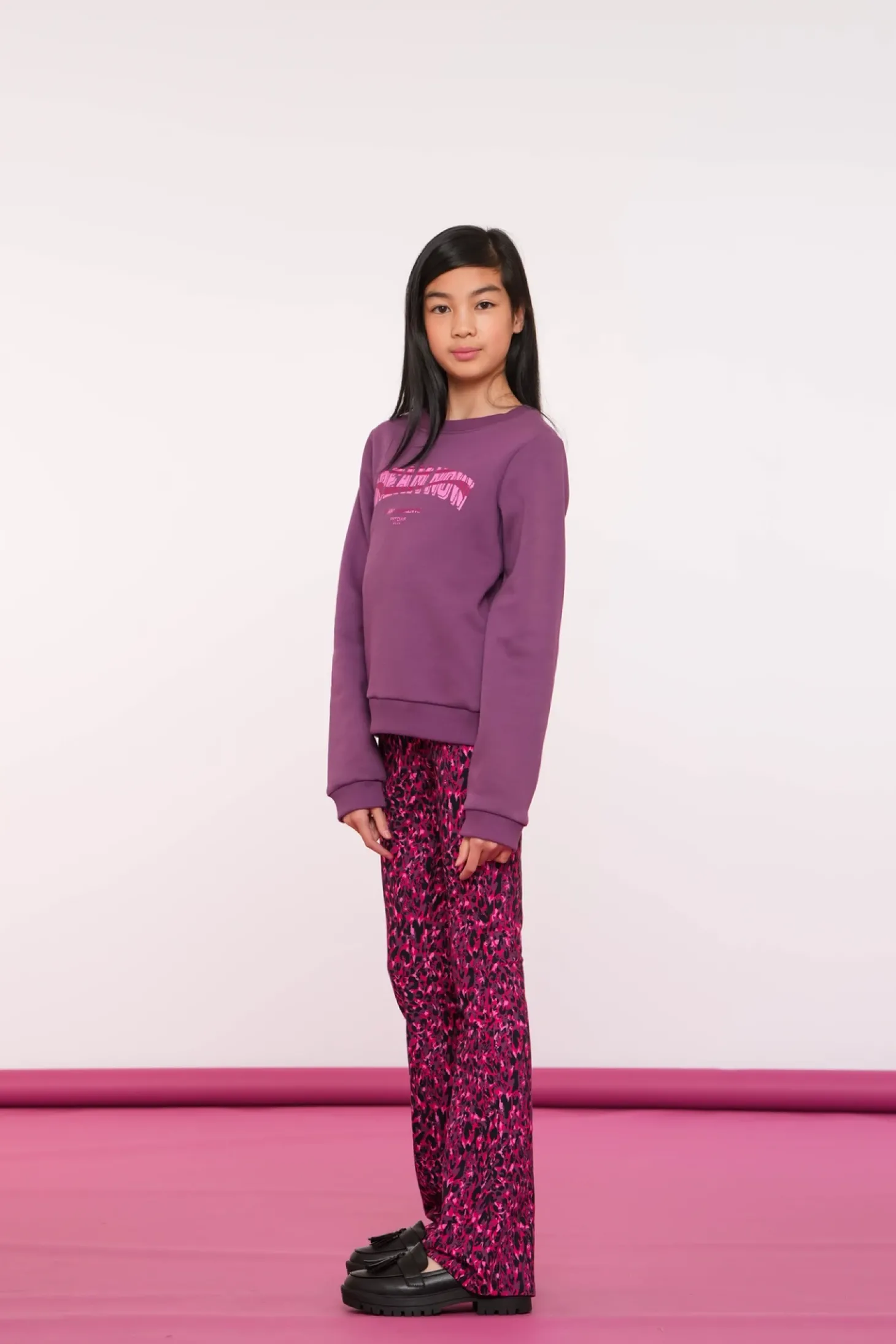 Truien & Vesten*Geisha Fashion Geisha Girls Sweater Met Tekst 42634K-24 paars