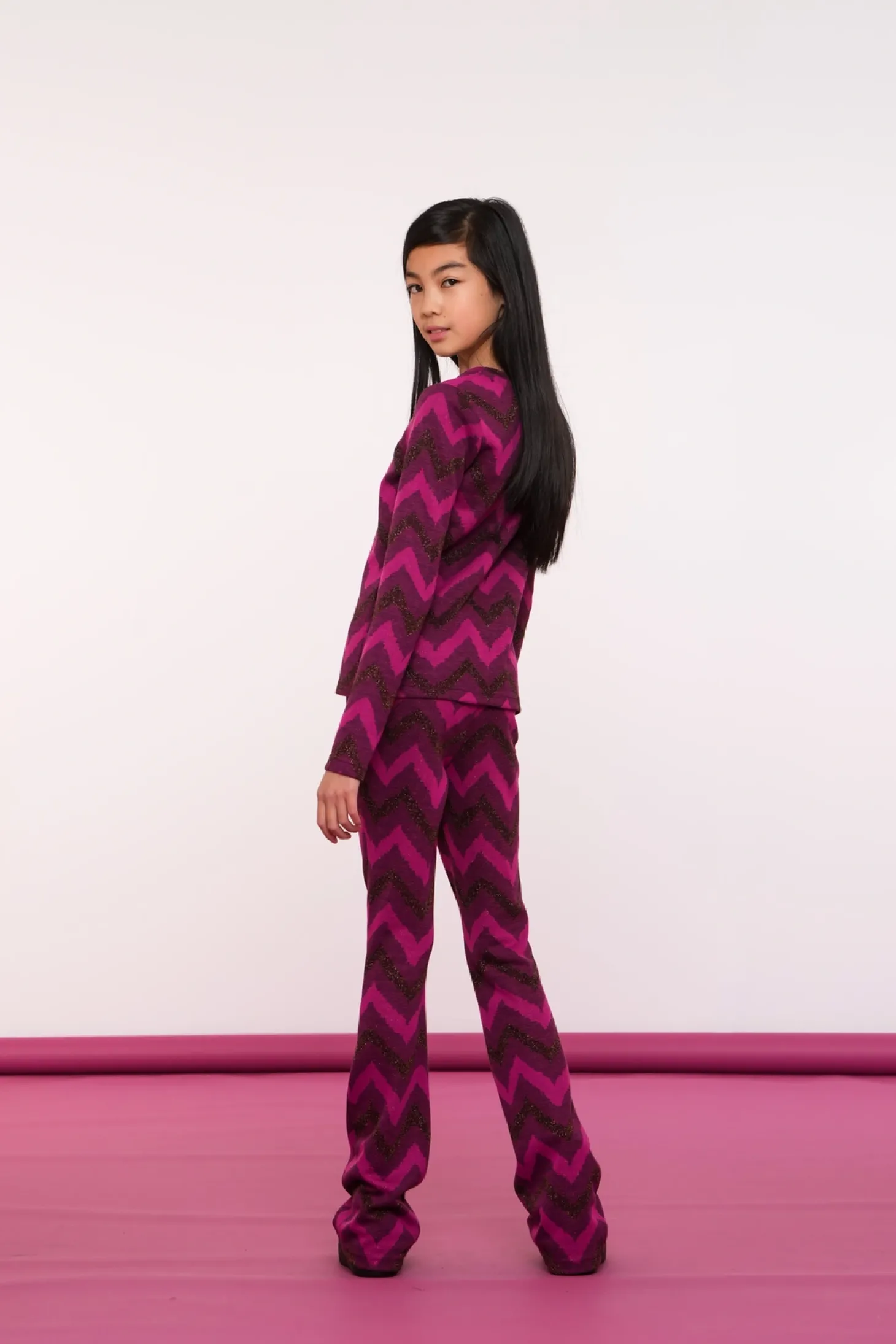 Tops & T-shirts*Geisha Fashion Geisha Girls Top Met Zigzag Print 42668K-20 fuchsia