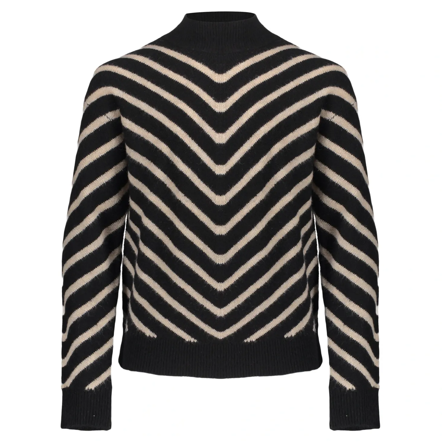 Truien & Vesten*Geisha Fashion Geisha Girls Trui Met Strepen 44507K-10 zwart