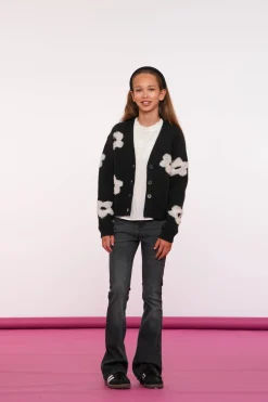 Truien & Vesten*Geisha Fashion Geisha Girls Vestje Met Bloemen 44506K-10 zwart
